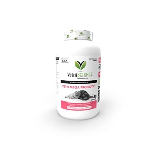 VetriScience Vetri Mega Probiotic and Prebiotic for Dogs and Cats, 180 Capsules - Digestive Relief - Easy to Give Capsules - GI Support