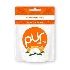 PUR Mints | Sugar Free Mints | 100% Xylitol | Vegan, Aspartame Free, Gluten Free & Diabetic Friendly | Natural Tangerine Tango Flavored Mints, 50 Pieces (Pack of 1)
