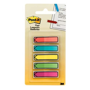 Post-it Arrow Flags, Assorted Bright Colors, .47 in Wide, 100/On-the-Go Dispenser, 1 Dispenser/Pack (684-ARR2)